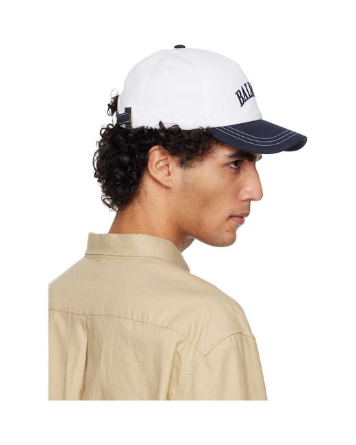 Balmain Blue Two-Tone Cotton Cap for men