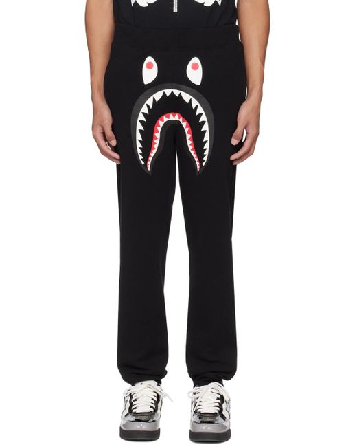 Pantalon de survêtement noir à requin emblématique et à poche à motif camouflage abc A Bathing Ape pour homme en coloris Black