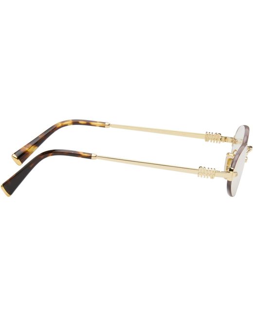 Miu Miu Black Rimless Oval Glasses