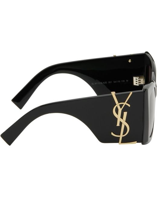 Saint Laurent Black M119 Blaze Sunglasses