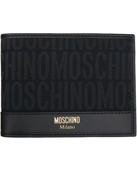 Moschino Black All-over Logo Wallet for men