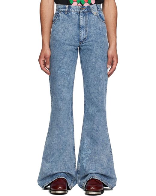 Egonlab Blue Wide Jeans for men