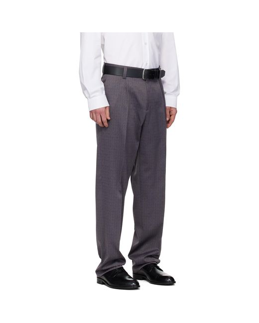 HUGO Black Checked Modern-Fit Trousers for men