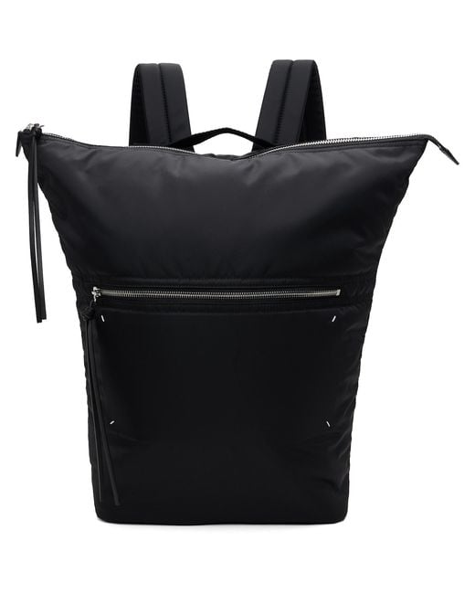 Maison Margiela Black Zip Backpack for men