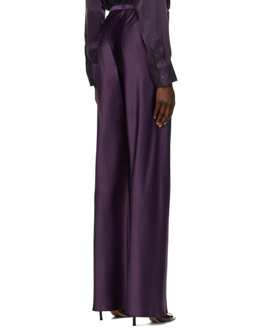 SILK LAUNDRY Purple Bias-cut Lounge Pants