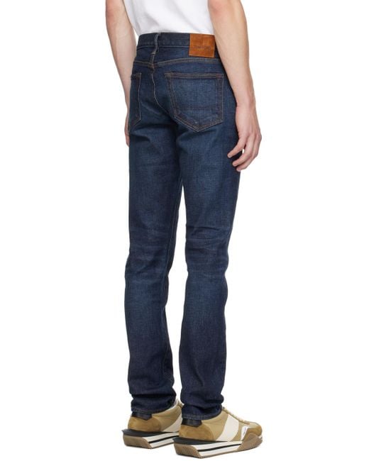 Tom Ford Blue Selvedge Slim Fit Jeans for men