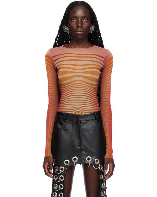 Jean Paul Gaultier Black Pink Body Morphing Long Sleeve T-shirt