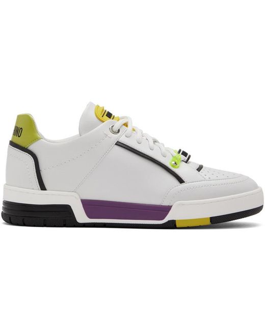 Moschino Multicolor White Streetball Sneakers for men