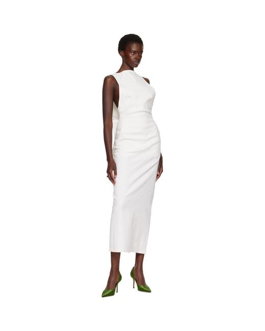 Issey Miyake White Off- Allow Maxi Dress