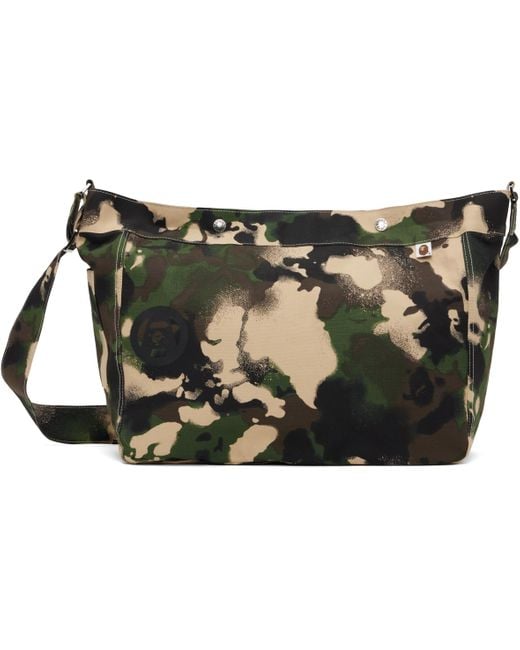 A Bathing Ape Black Map Camo Bag for men