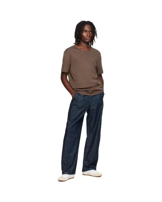 Lemaire Brown Scoop-Neck T-Shirt for men