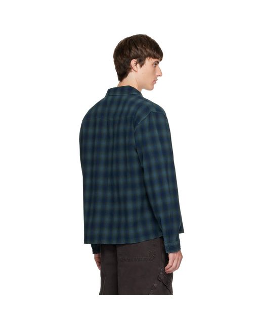 Represent Blue Reversible Resent Plaid Shirt for men