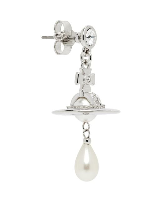 Vivienne Westwood White Faux-Pearl Drop Single Earring for men