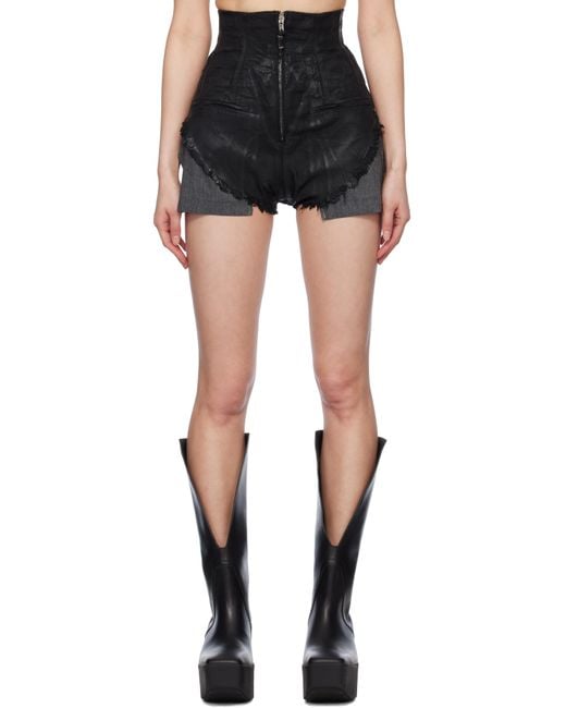 Rick Owens ブラック Hollywood Dirt Cutoffs デニムショートパンツ Black