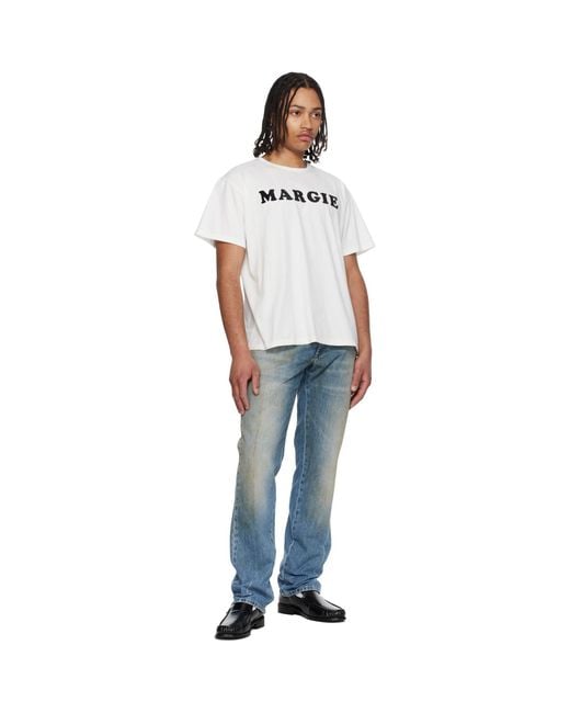 MM6 by Maison Margiela White Off- Vintage Jersey 'Margie' T-Shirt for men