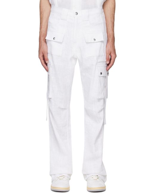 Rhude White Pockets Cargo Pants for men