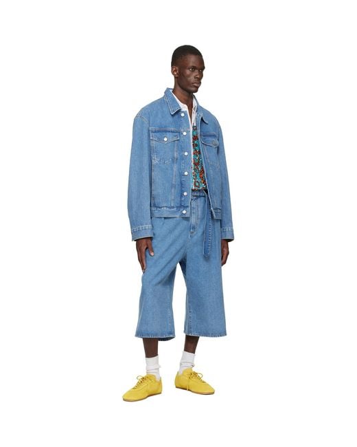 Dries Van Noten Blue Flap Pocket Denim Jacket for men