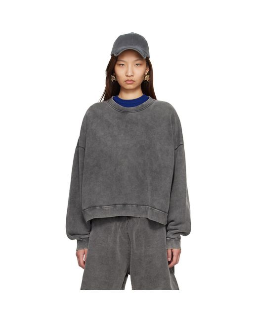 Acne Gray Logo Patch Sweatshirt