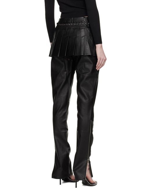 Miaou Black Renn Faux-leather Miniskirt