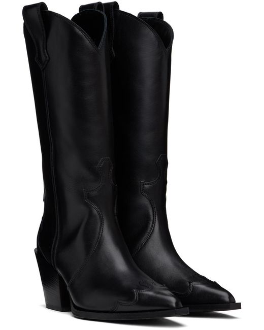 【関税込み】Aeyde ブラック Ariel レザー カウボーイブーツ Aeyde | ARIEL Black Leather Cowboy Boot