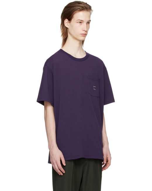メンズ Needles パープル ポケットtシャツ Purple