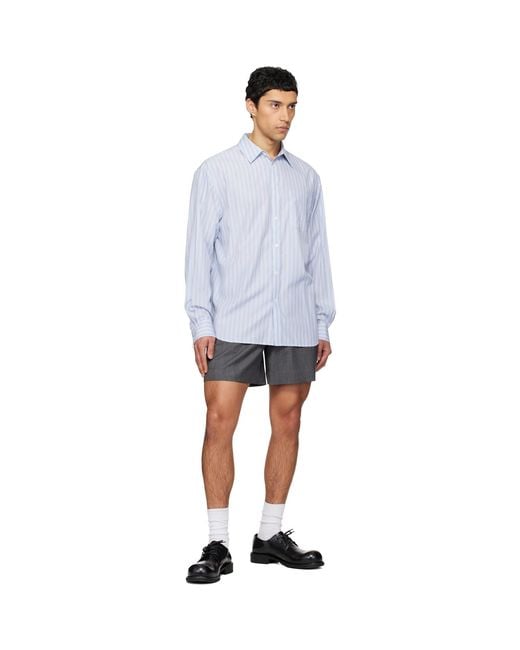 we11done White Striped Basic Shirt for men