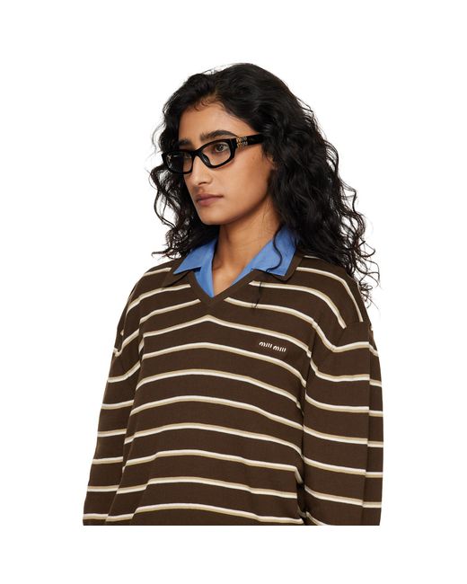 Miu Miu Black Rectangle Glasses