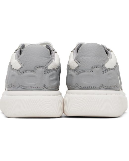 【Alexander Wang】パフ ぺブルレザースニーカー Grey メンズ Alexander Wang グレー＆ホワイト Puff ペブルレザー