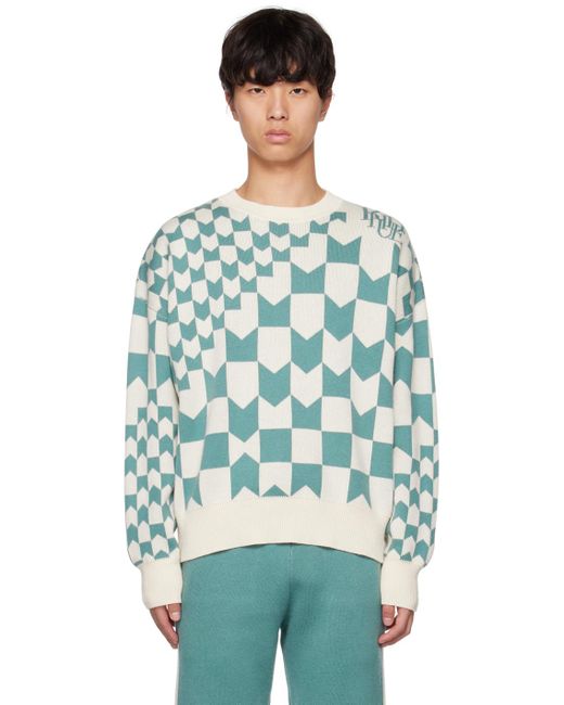 Rhude Blue & Off-white Racing Sweater for men