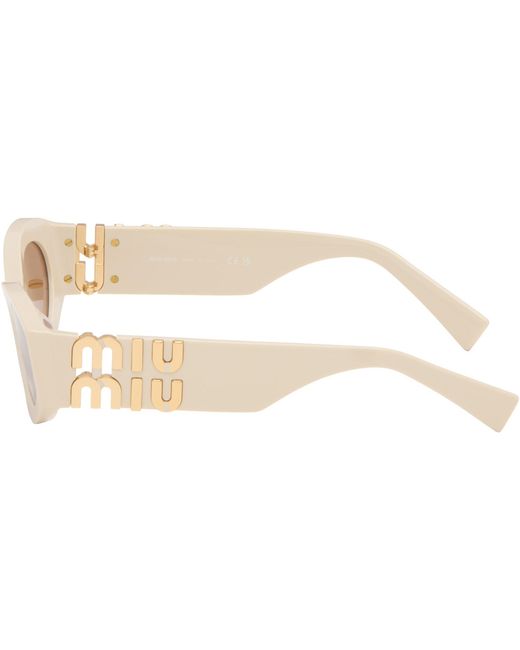 Miu Miu Pink Off- Retro Oval Sunglasses