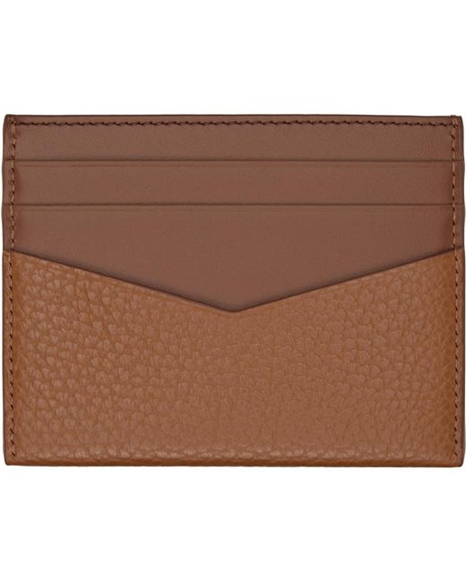 Givenchy Brown Grained Leather Card Holder for men