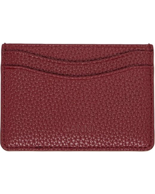 Ganni Red Bou Card Holder