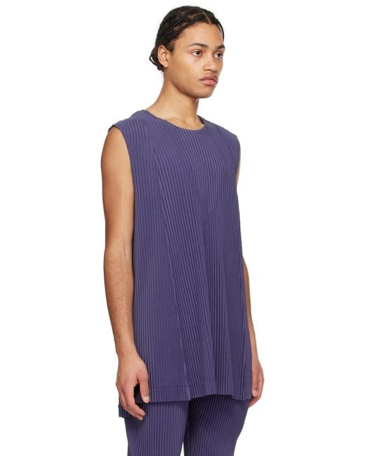 Homme Plissé Issey Miyake Purple Homme Plissé Issey Miyake Navy Monthly Color February Tank Top for men