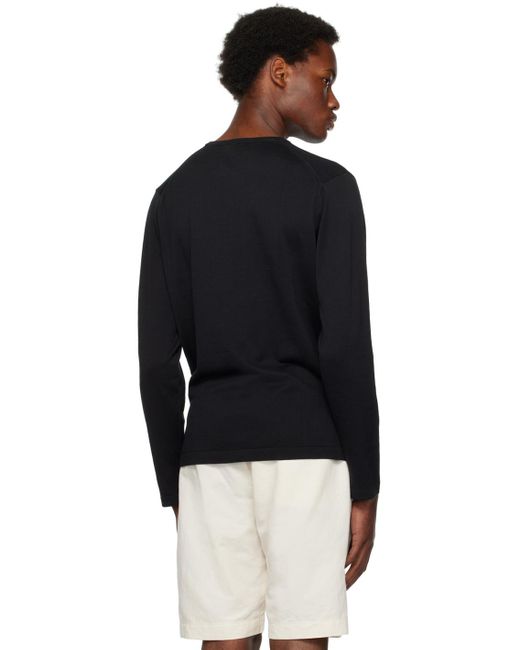 Sunspel Black Crewneck Sweater for men