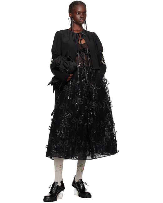 Simone Rocha Black Bow Maxi Dress
