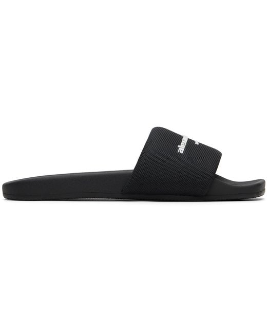 Alexander Wang Black 'Aw' Pool Slides