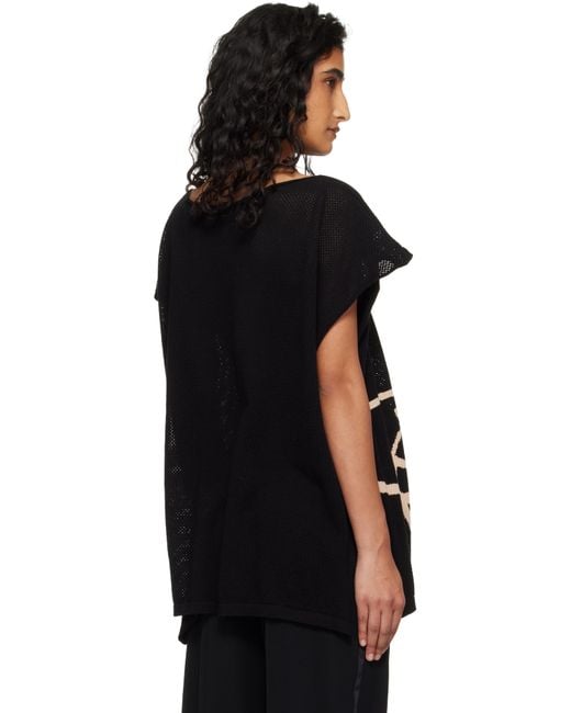 Vivienne Westwood Black Beach Top Graffiti Orb Cover-Up Top
