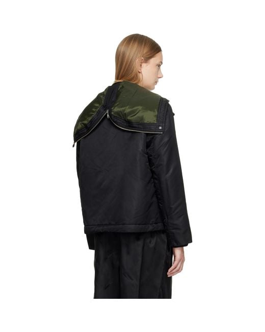 HOMMEGIRLS Black Nylon Bomber Jacket