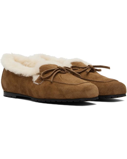 Aeyde Black Jasper Shearling Loafers