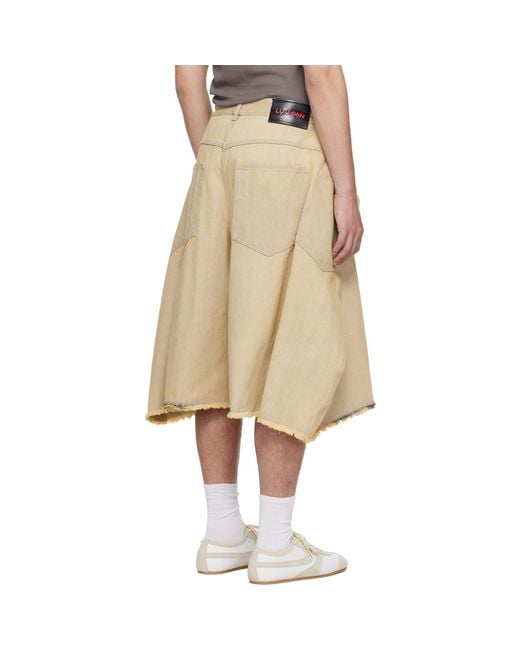 Lu'u Dan Natural Off- Maxi Denim Shorts for men
