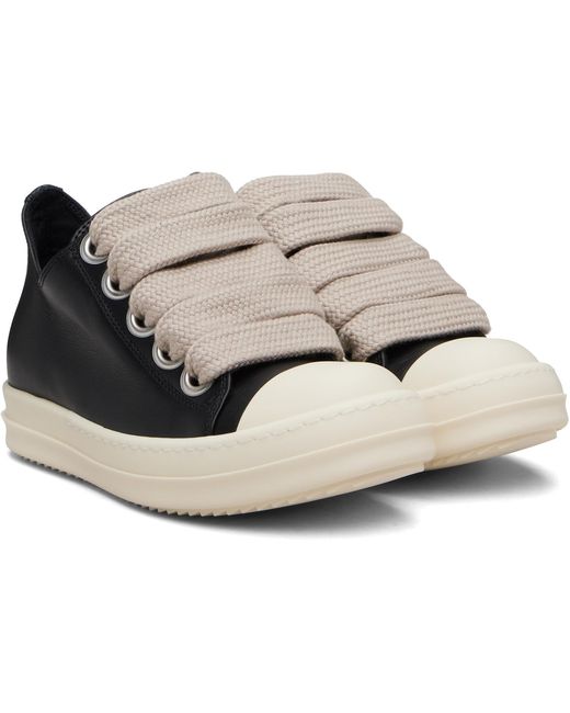 Rick Owens Black Temple Jumbolace Low Sneakers