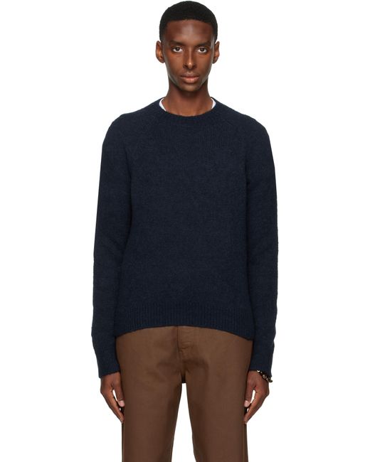 Pull Bleu Marine À Col Ras Du Cou Dries Van Noten pour homme en coloris Blue
