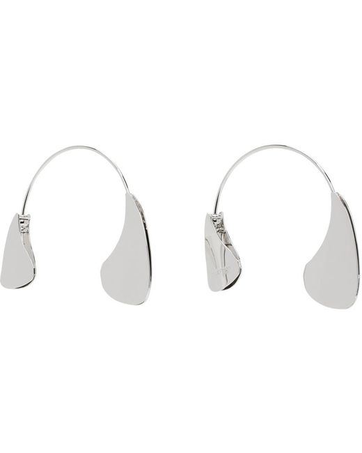 Boucles d'oreilles à anneau ouvert argentées Jil Sander en coloris Black
