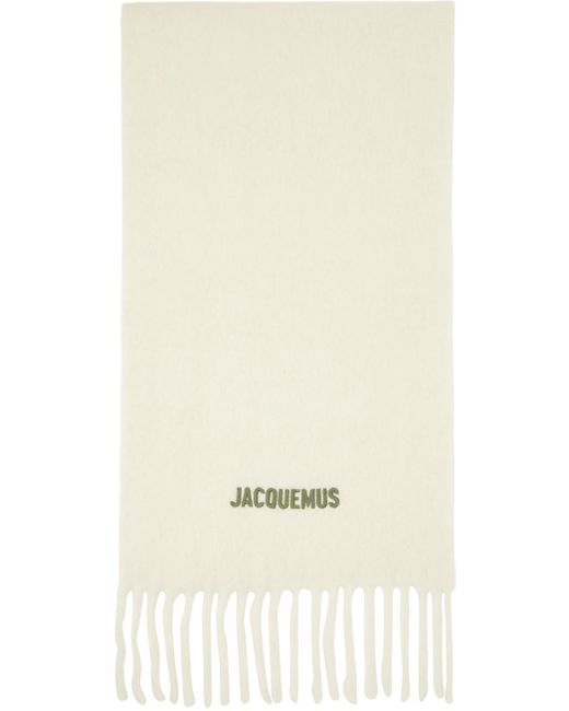 Jacquemus Natural Off-white & Green Le Chouchou 'l'echarpe Moisson' Scarf