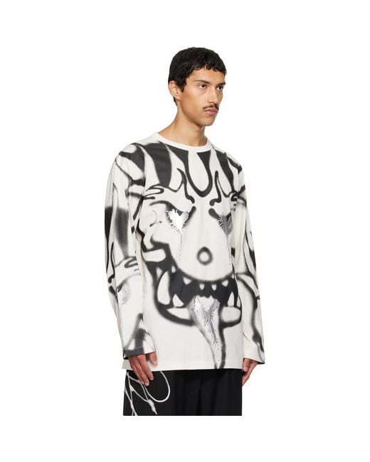 Y-3 White Off- Chito Edition Graphic Long Sleeve T-Shirt for men