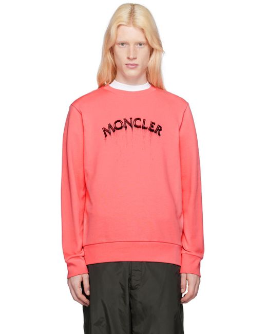 Moncler Pink Printed Sweatshirt for men
