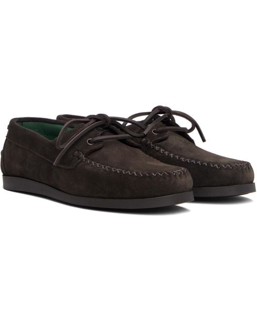 メンズ VINNY'S ブラウン Boatman デッキシューズ Black