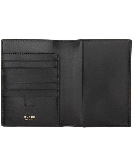 Étui pour passeport noir en cuir gaufré façon croco Tom Ford pour homme en coloris Black