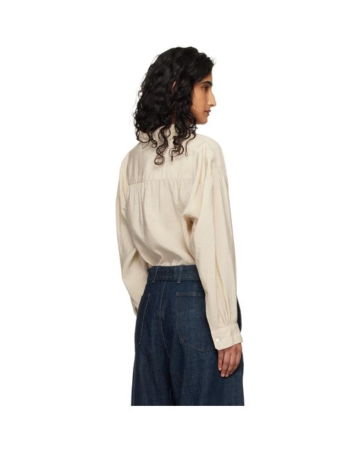 Lemaire Blue Straight Collar Twisted Shirt