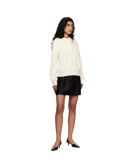 DUNST Black Off- Cashmere Collared Polo